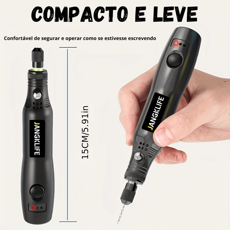 Kit caneta de gravação rotativa USB sem fio, para   madeira, joias, metal e vidro, mini broca