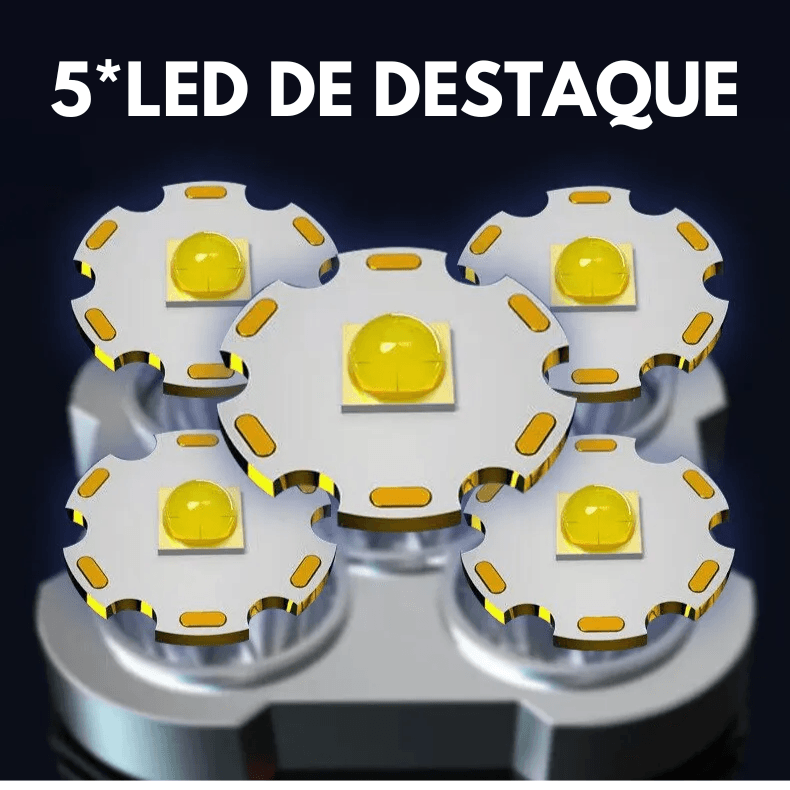 Lanternas Led de Alta Potência 5LED Recarregável