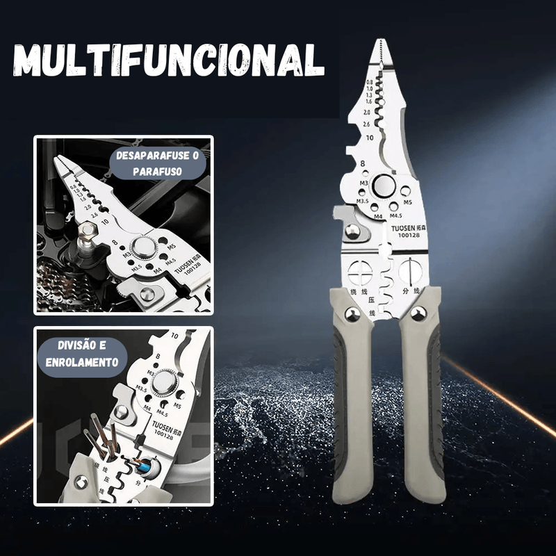 Alicate descascador de fio automático  ajustável, multifuncional