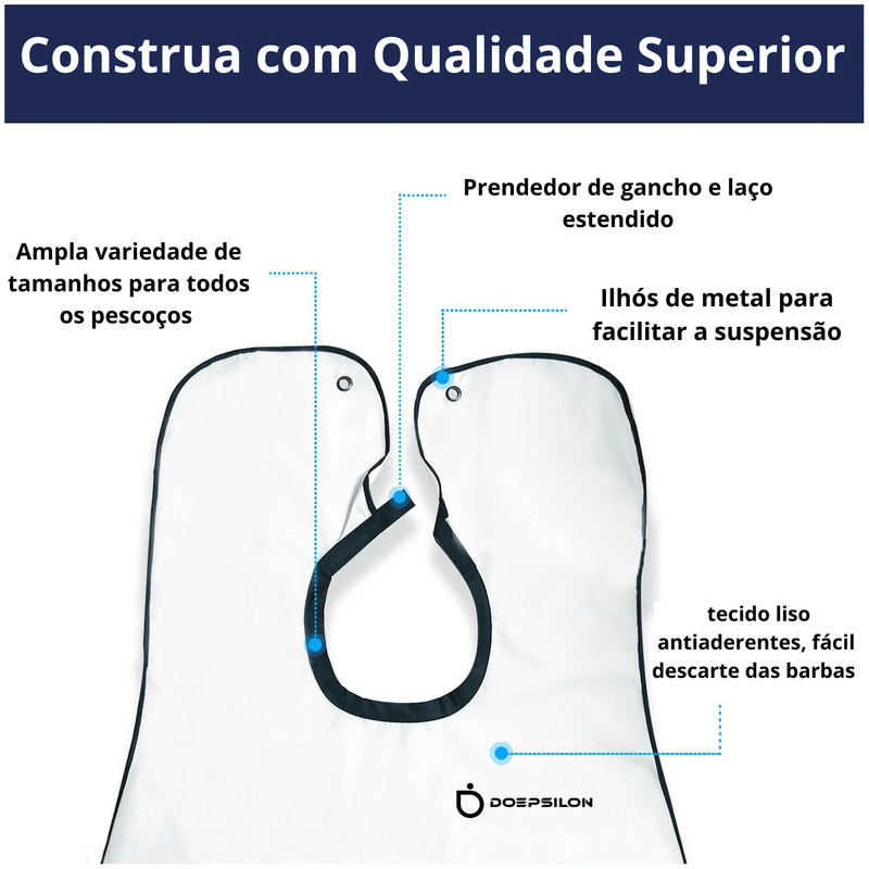 Avental de barbear facial para homens, babador para barba, cabelo raspado