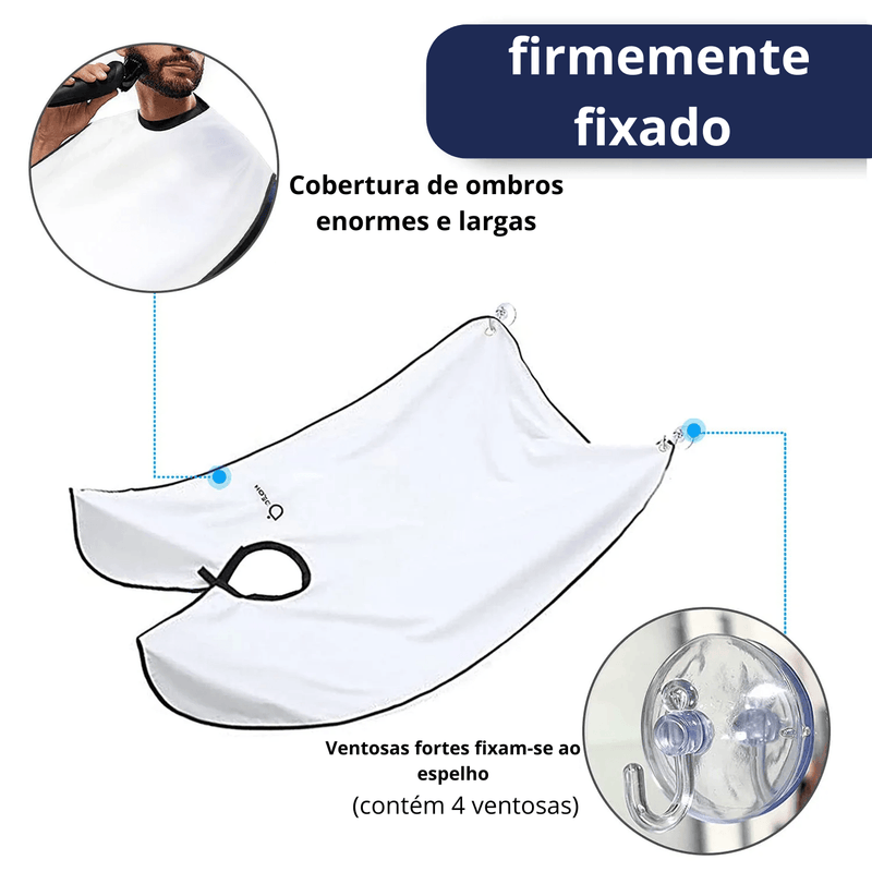 Avental de barbear facial para homens, babador para barba, cabelo raspado