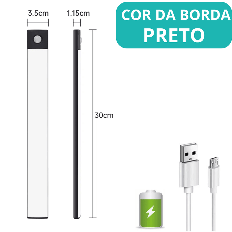 LED Sensor de Movimento, Luz Noturna, Carregamento USB Tipo C, 3 Cores em 1