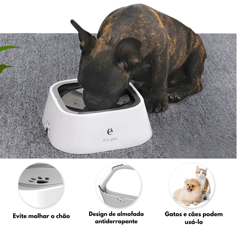 Tigela de água anti salpicos para cães e gatos, bebedouro de grande capacidade de água 