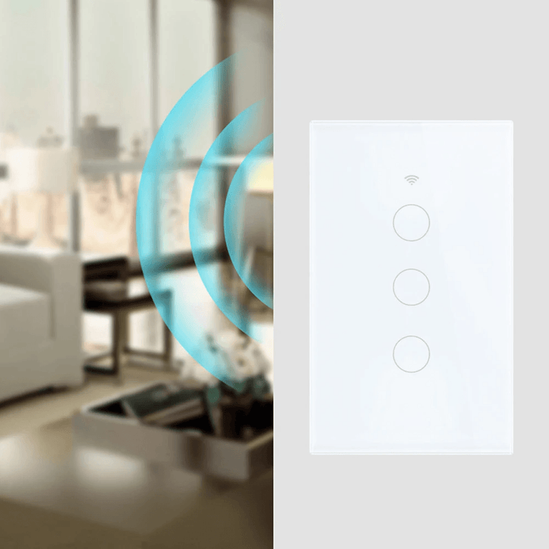 interruptor de luz Wi fi  inteligente, tela de vidro Touch Screen, controle por voz Alexa e Google Assistant