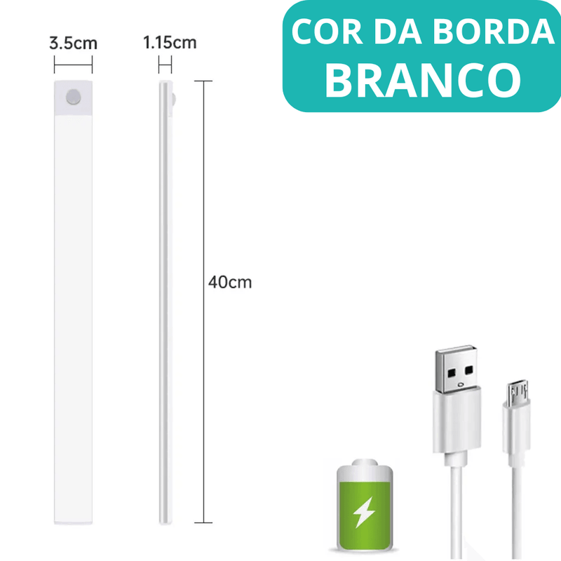 LED Sensor de Movimento, Luz Noturna, Carregamento USB Tipo C, 3 Cores em 1