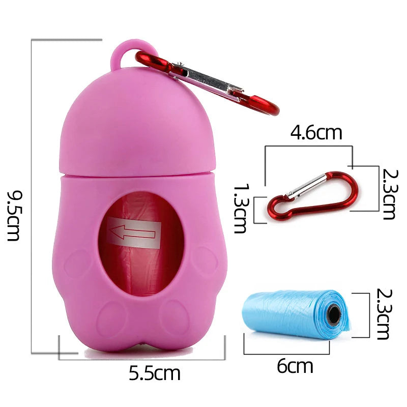 Dog Poop Bags Dispenser with Carabiner Clip for Leashes Dog Poop Pickup Bag Holder Include 1Roll Pet Waste Bags Pet  Accessories