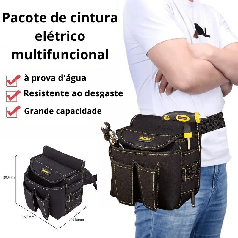 Deli-Multifuncional cintura ferramenta saco, bolsa, bolso, Oxford pano, reparação, Hardware, eletricista, portátil, armazenamento