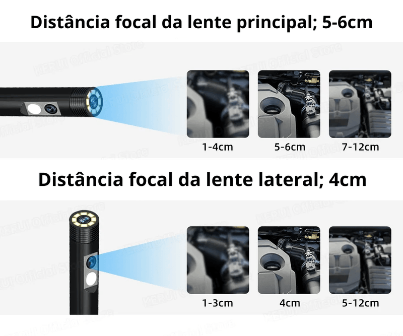 Kerui endoscópio industrial de lente dupla, câmera de inspeção com tela ip67 à prova d'água cobra 1080p, boroscópio de vídeo digital portátil