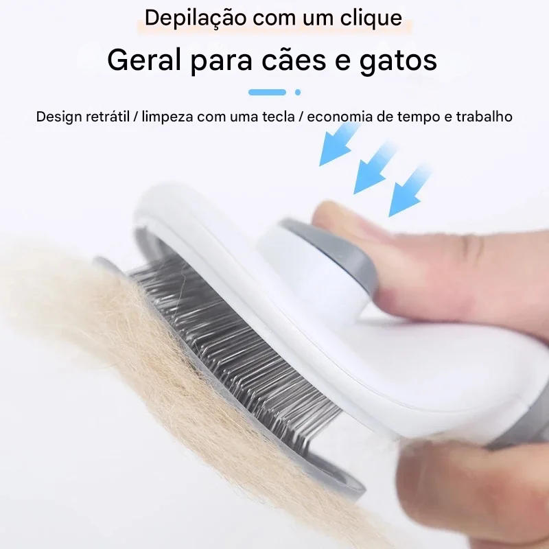 Escova para Cães e Gatos,  Limpeza Automática, Removedor de Pelo para Animais de Estimação