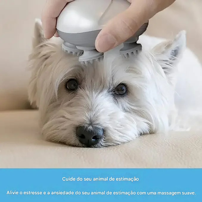 Escova elétrica massageadora para animais de estimação, desembaraçador de pelos, ferramenta de massagem calmante para gatos e cães alívio de estresse.