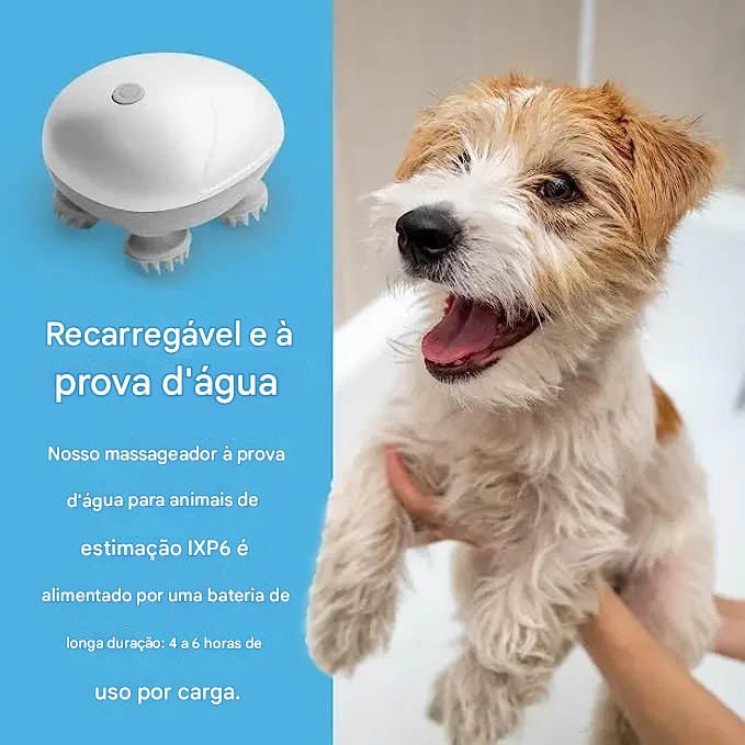 Escova elétrica massageadora para animais de estimação, desembaraçador de pelos, ferramenta de massagem calmante para gatos e cães alívio de estresse.